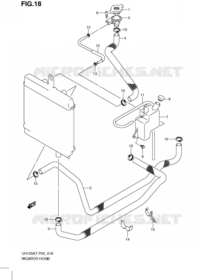 DURITE DE RADIATEUR Suzuki SCOOTER 125 BURGMAN 2008  UH125GK8(P2)
