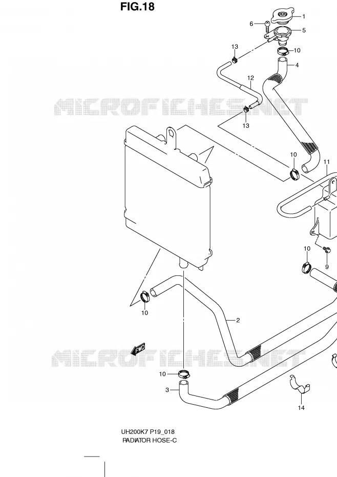 DURITE DE RADIATEUR Suzuki SCOOTER 200 BURGMAN 2009  UH200GK9(P19)