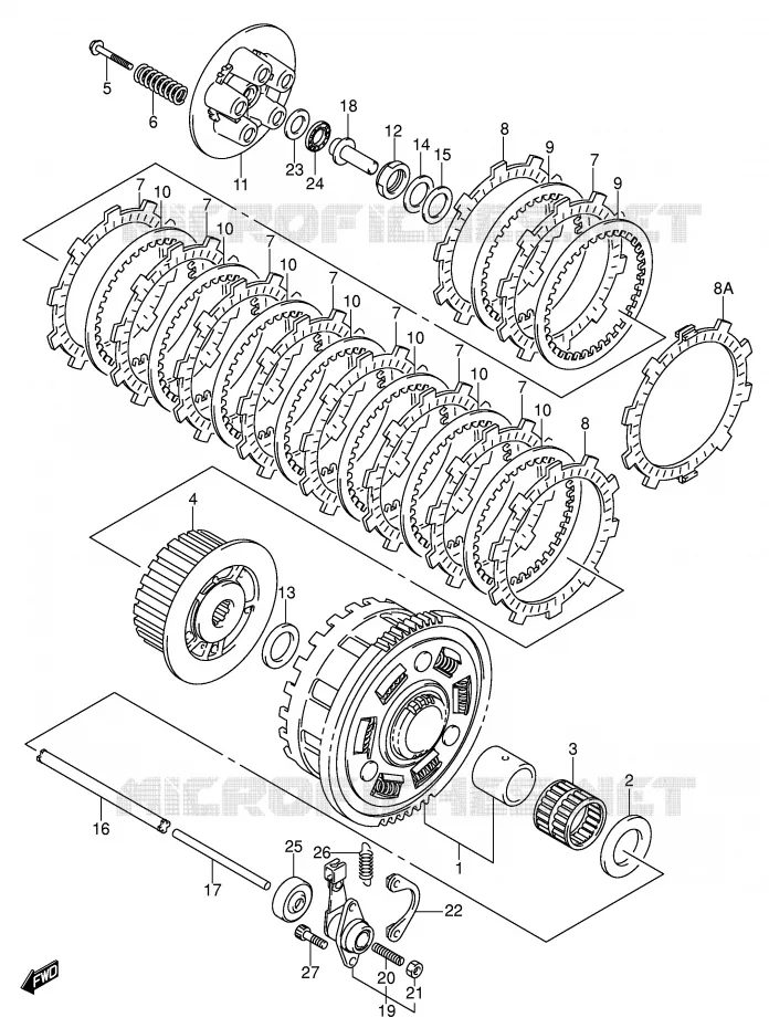 EMBRAYAGE Suzuki MOTO 750 GSX-R 2001  GSX-R750U1K1(E2)