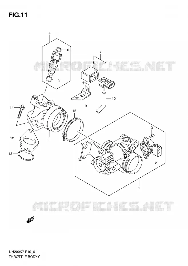 ENSEMBLE INJECTION Suzuki SCOOTER 200 BURGMAN 2011  UH200L1(P19)