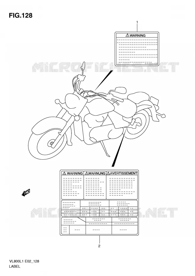 ETIQUETTE (VL800CUEL1 E19) Suzuki MOTO 800 VOLUSIA 2011  VL800CUEL1(E2)