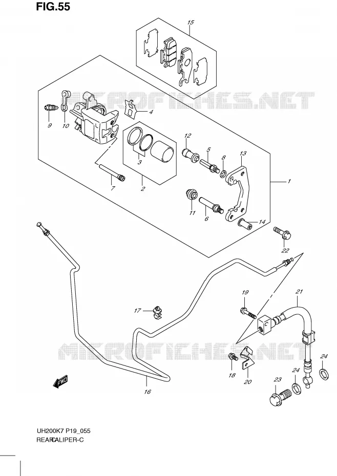ETRIER DE FREIN ARRIERE Suzuki SCOOTER 200 BURGMAN 2008  UH200K8(P19)