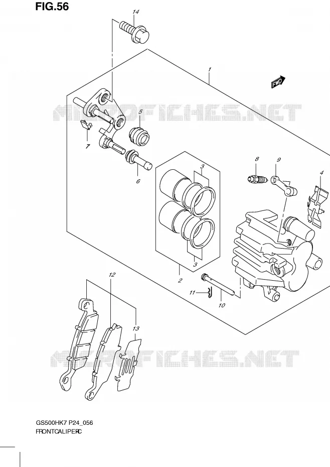 ETRIER DE FREIN AVANT Suzuki MOTO 500 GS-E 2007  GS500HK7(P24)