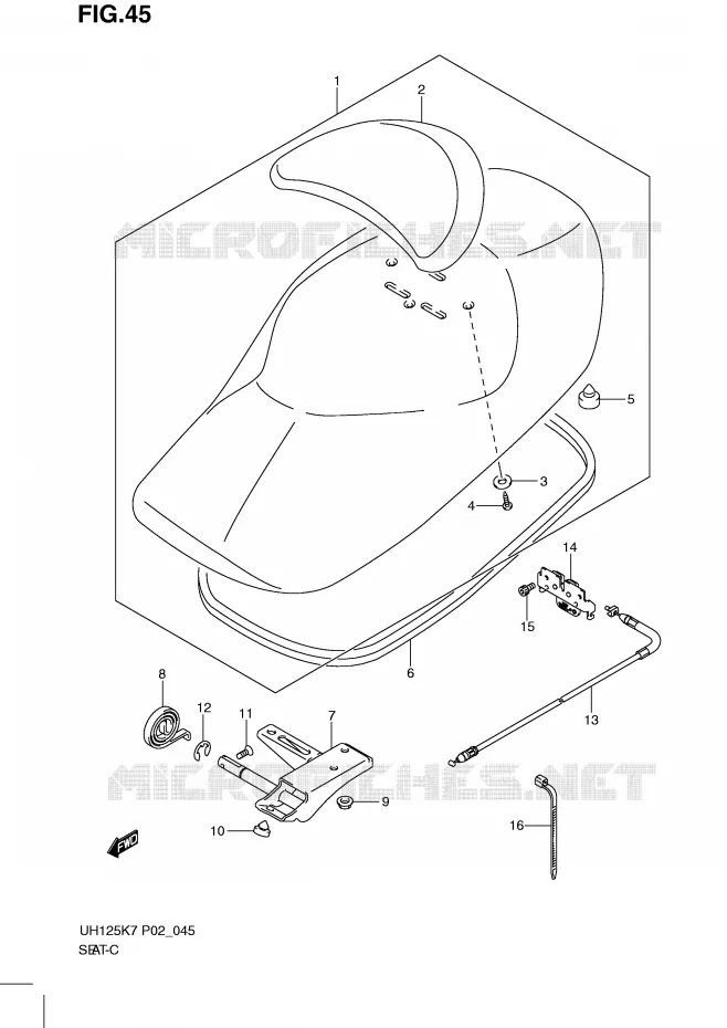 FIG. 45 (F-13) SEAT Suzuki SCOOTER 125 BURGMAN 2009  UH125GK9(P2)