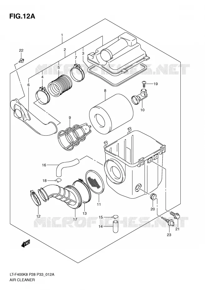 FILTRE A AIR (MODEL L0) Suzuki QUAD 400 KINGQUAD 2010  LT-F400L0(P28/P33)