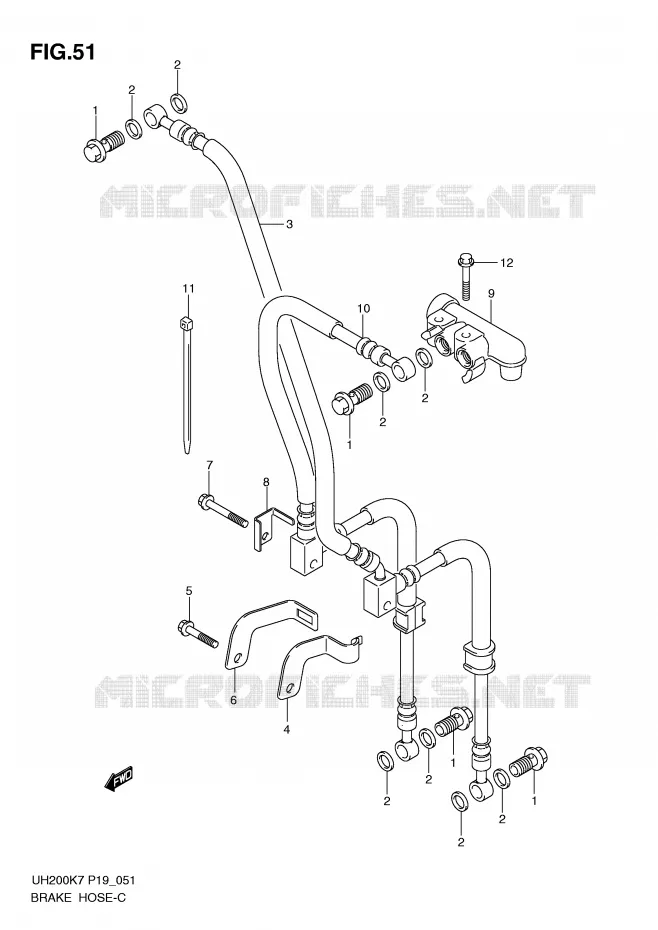 FLEXIBLE DE FREIN Suzuki SCOOTER 200 BURGMAN 2007  UH200K7(P19)