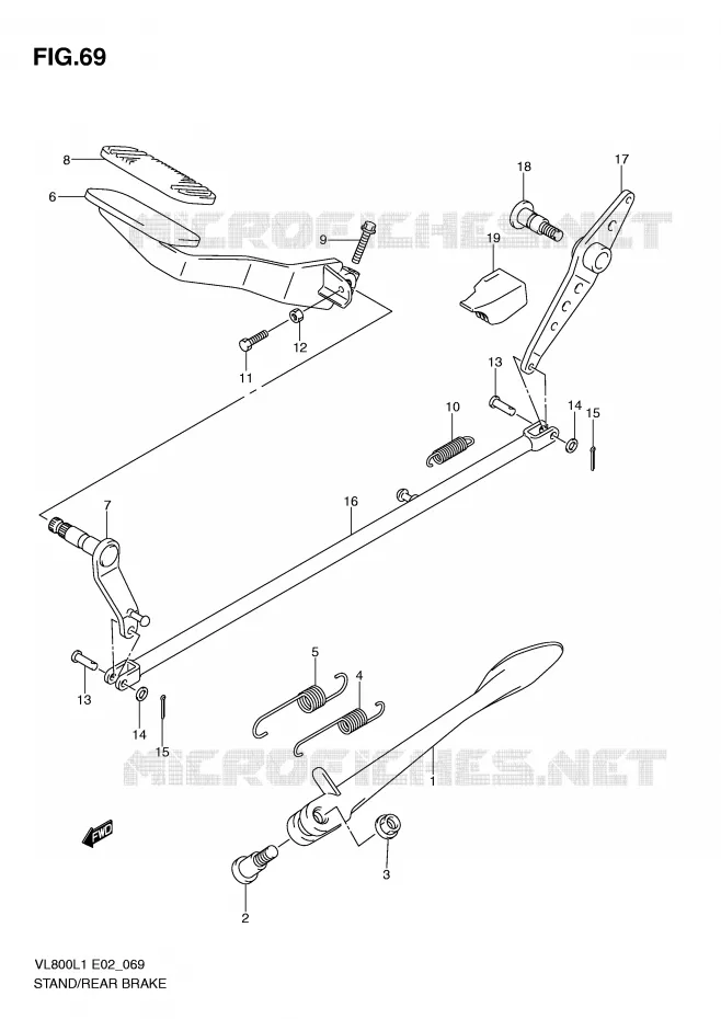 FREIN ARRIERE Suzuki MOTO 800 VOLUSIA 2011  VL800L1(E2)