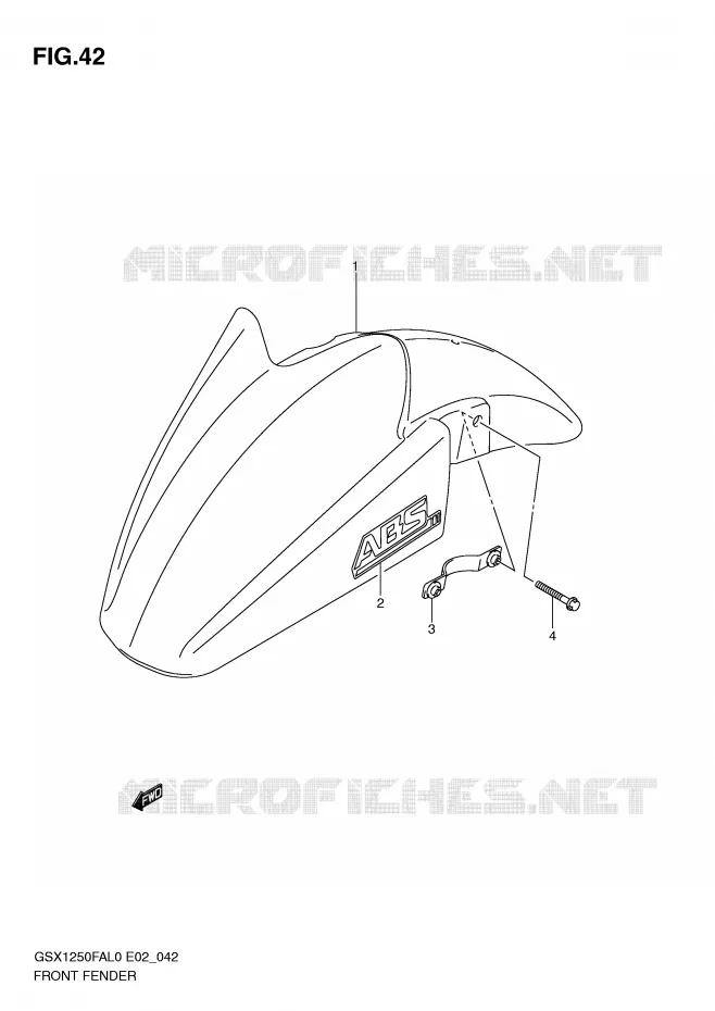 GARDE BOUE AVANT Suzuki MOTO 1250 GSX-F 2010  GSX1250FAL0(E2)