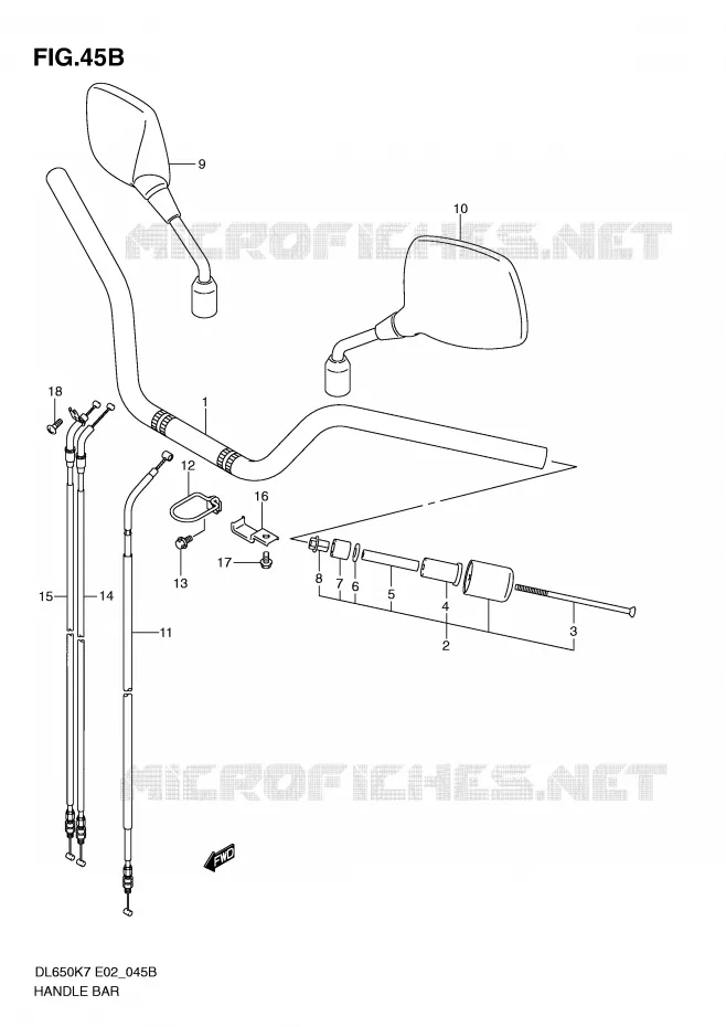 GUIDON (MODEL K9 P37/MODEL L0) Suzuki MOTO 650 V-STROM 2007  DL650AU3K7(E2)