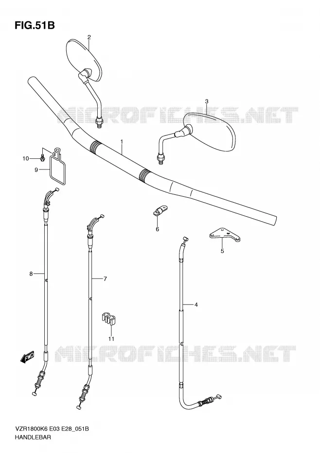 GUIDON (MODEL L0) Suzuki MOTO 1800 INTRUDER 2007  VZR1800K7(E3/E28)