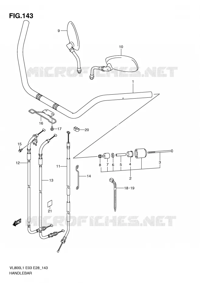 GUIDON Suzuki MOTO 800 VOLUSIA 2011  VL800CL1(E3/E28)