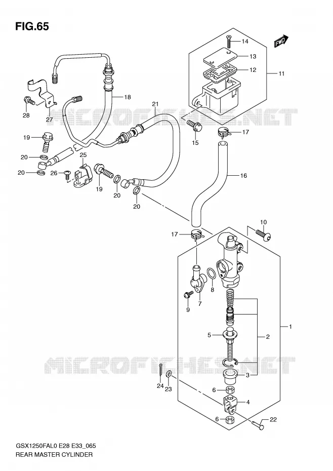 MAITRE CYLINDRE ARRIERE Suzuki MOTO 1250 GSX-F 2010  GSX1250FAL0(E28/E33)