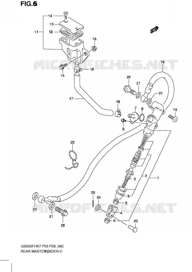 MAITRE CYLINDRE ARRIERE Suzuki MOTO 500 GS-E 2008  GS500HK8(P3)
