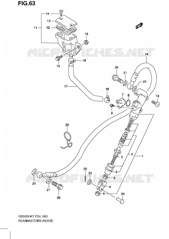 MAITRE CYLINDRE ARRIERE Suzuki MOTO 500 GS-F 2010  GS500FHL0(P24)