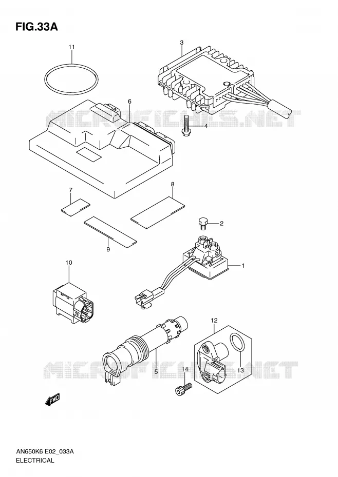 PARTIE ELECTRIQUE (MODEL L0) Suzuki SCOOTER 650 BURGMAN 2010  AN650AL0(E2)