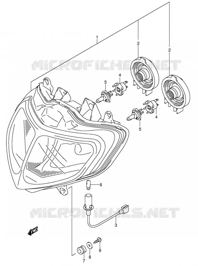 PHARE (E2,E19,E54,P37) Suzuki MOTO 750 GSX-R 2003  GSX-R750K3(E2)