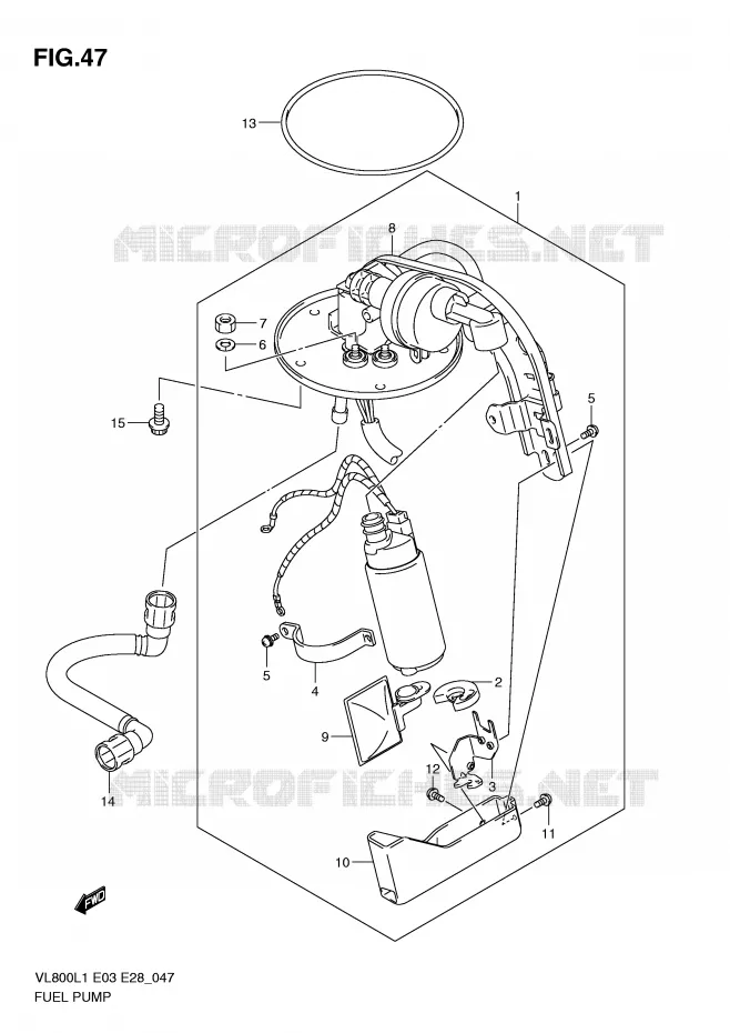 POMPE A ESSENCE Suzuki MOTO 800 VOLUSIA 2011  VL800TL1(E3/E28)