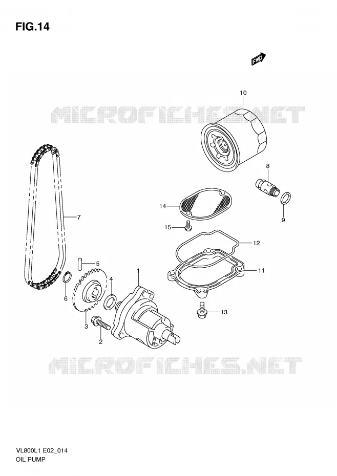 POMPE A HUILE Suzuki MOTO 800 VOLUSIA 2011  VL800L1(E2)