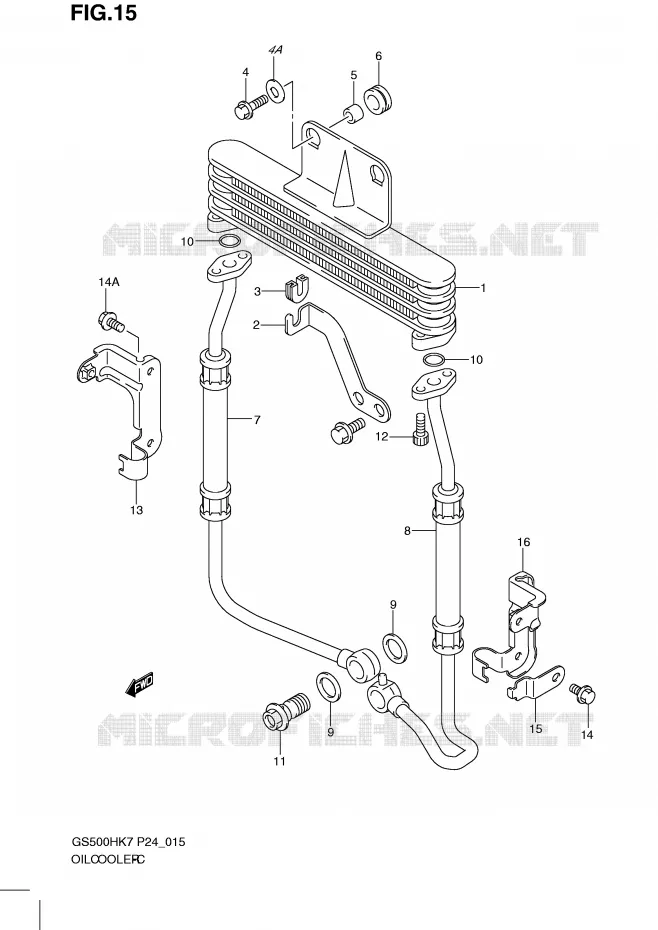 RADIATEUR D'HUILE (GS500FH) Suzuki MOTO 500 GS-E 2008  GS500HK8(P24)