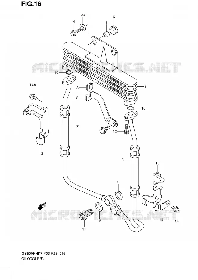 RADIATEUR D'HUILE (GS500FH) Suzuki MOTO 500 GS-F 2007  GS500FHK7(P3)