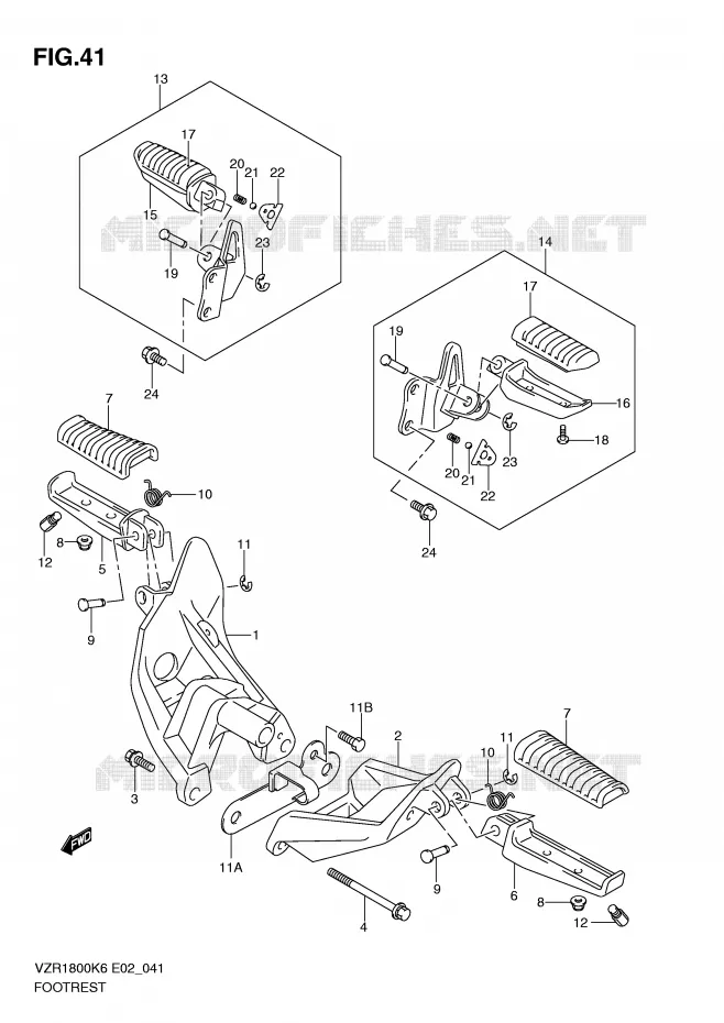 REPOSE PIED Suzuki MOTO 1800 INTRUDER 2010  VZR1800U2L0(E2)