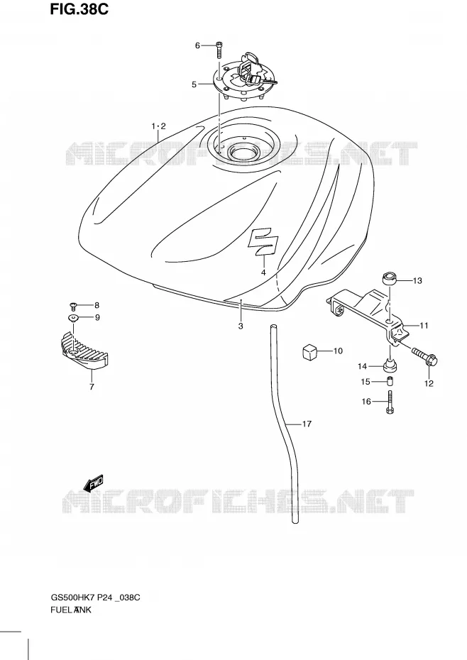 RESERVOIR D'ESSENCE (MODEL L0) Suzuki MOTO 500 GS-E 2007  GS500HK7(P24)