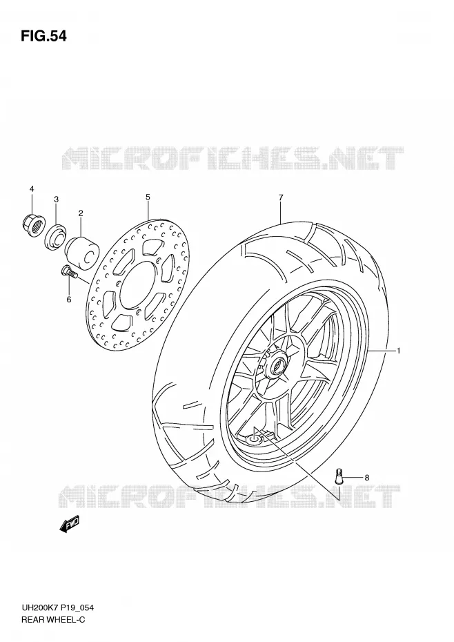 ROUE ARRIERE Suzuki SCOOTER 200 BURGMAN 2010  UH200L0(P19)
