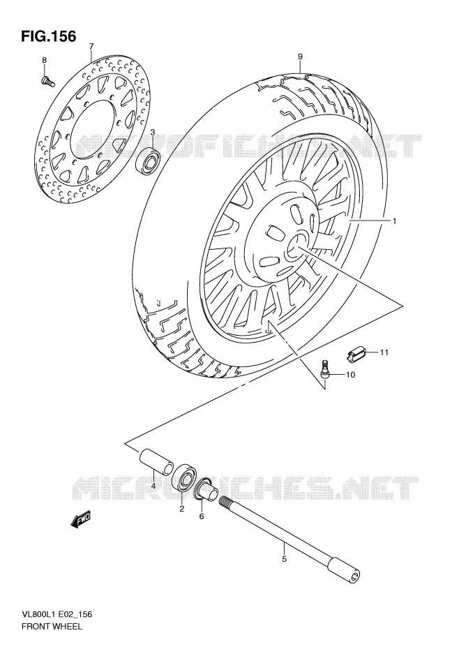 ROUE AVANT (VL800CUEL1 E19) Suzuki MOTO 800 VOLUSIA 2011  VL800UEL1(E2)
