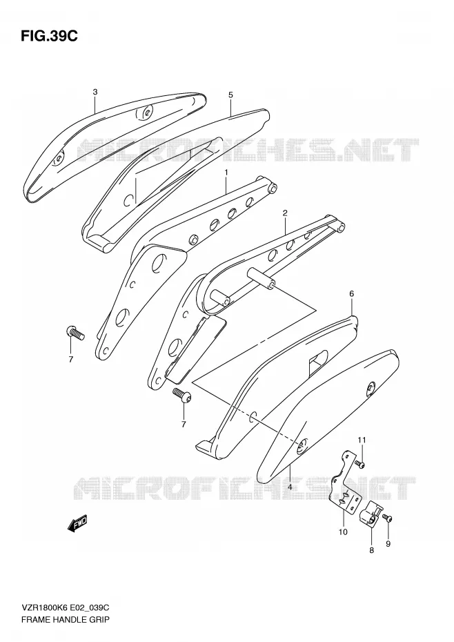 SUPPORT ARRIERE (MODEL L0) Suzuki MOTO 1800 INTRUDER 2010  VZR1800L0(E2)