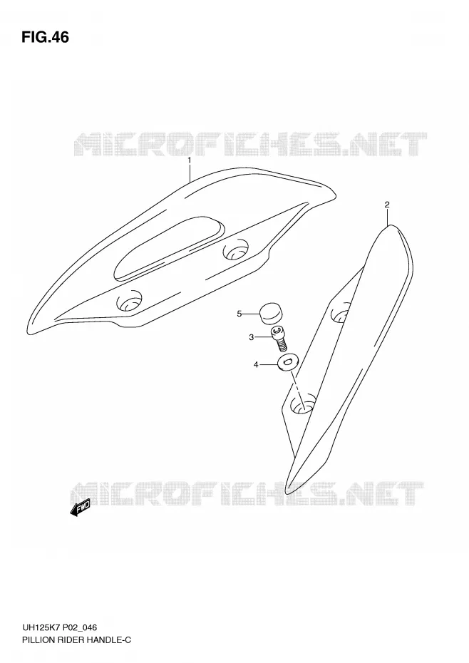 SUPPORT DOSSERET (MODEL K7) Suzuki SCOOTER 125 BURGMAN 2010  UH125GL0(P2)