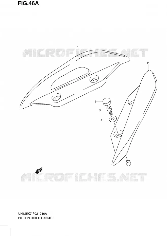 SUPPORT DOSSERET (MODEL K8) Suzuki SCOOTER 125 BURGMAN 2008  UH125GK8(P2)