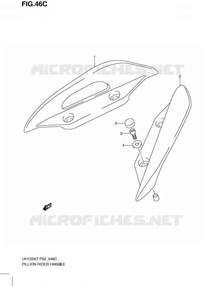 SUPPORT DOSSERET (MODEL L0) Suzuki SCOOTER 125 BURGMAN 2011  UH125GL0(P2)