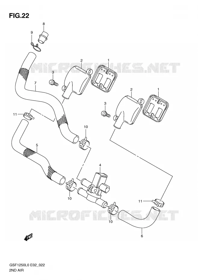 SYSTEME RECYCLAGE GAZ ECHAPPEMENT Suzuki MOTO 1250 BANDIT 2010  GSF1250AL0(E2)