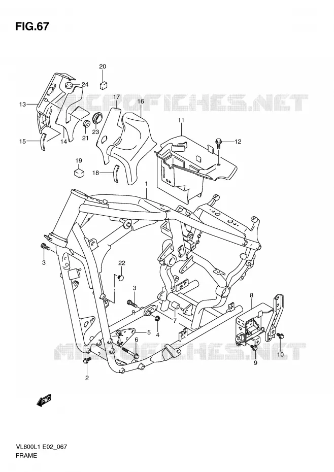 CADRE Suzuki MOTO 800 VOLUSIA 2011  VL800CL1(E2)