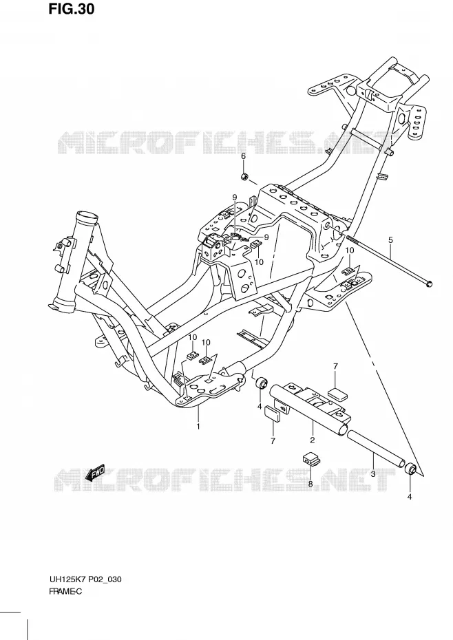 CADRE Suzuki SCOOTER 125 BURGMAN 2007  UH125K7(P2)