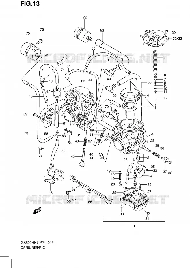 CARBURATEUR Suzuki MOTO 500 GS-F 2008  GS500FHK8(P24)