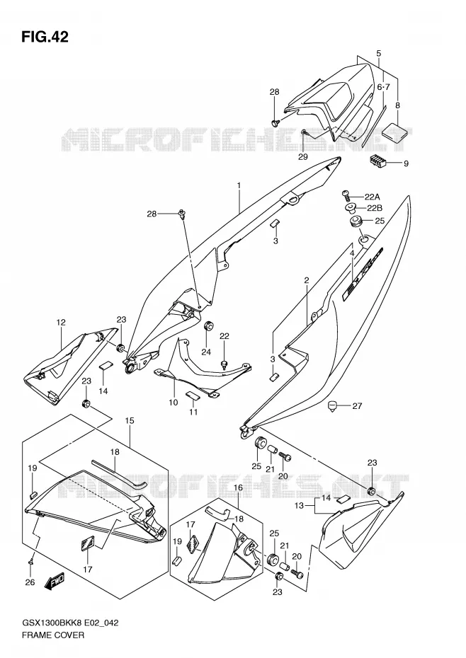 CARENAGES (MODEL K8/K9) Suzuki MOTO 1300 B-KING 2010  GSX1300BKUFL0(E2)