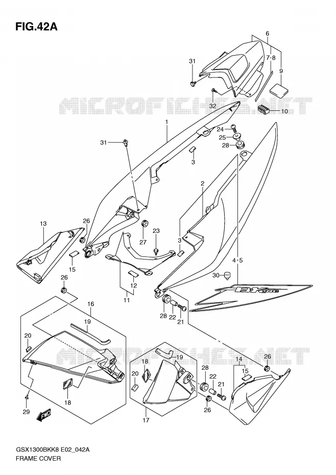 CARENAGES (MODEL L0) Suzuki MOTO 1300 B-KING 2010  GSX1300BKUFL0(E2)