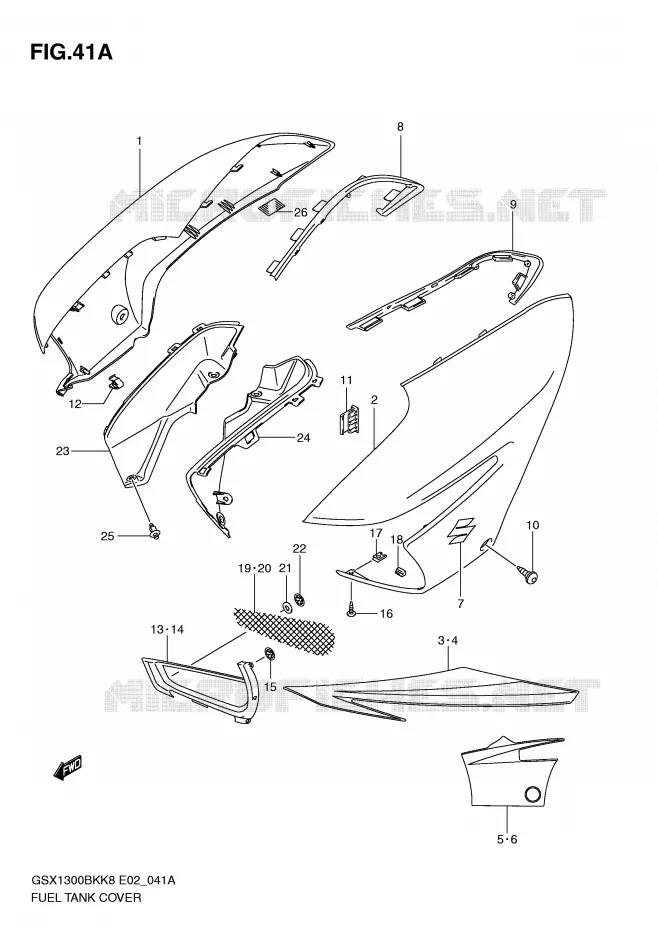 COUVRE RESERVOIR (MODEL L0) Suzuki MOTO 1300 B-KING 2009  GSX1300BKK9(E2)