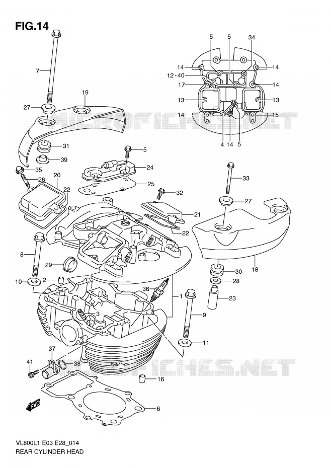 CULASSE ARRIERE (VL800CL1 E3) Suzuki MOTO 800 VOLUSIA 2011  VL800L1(E3/E28)