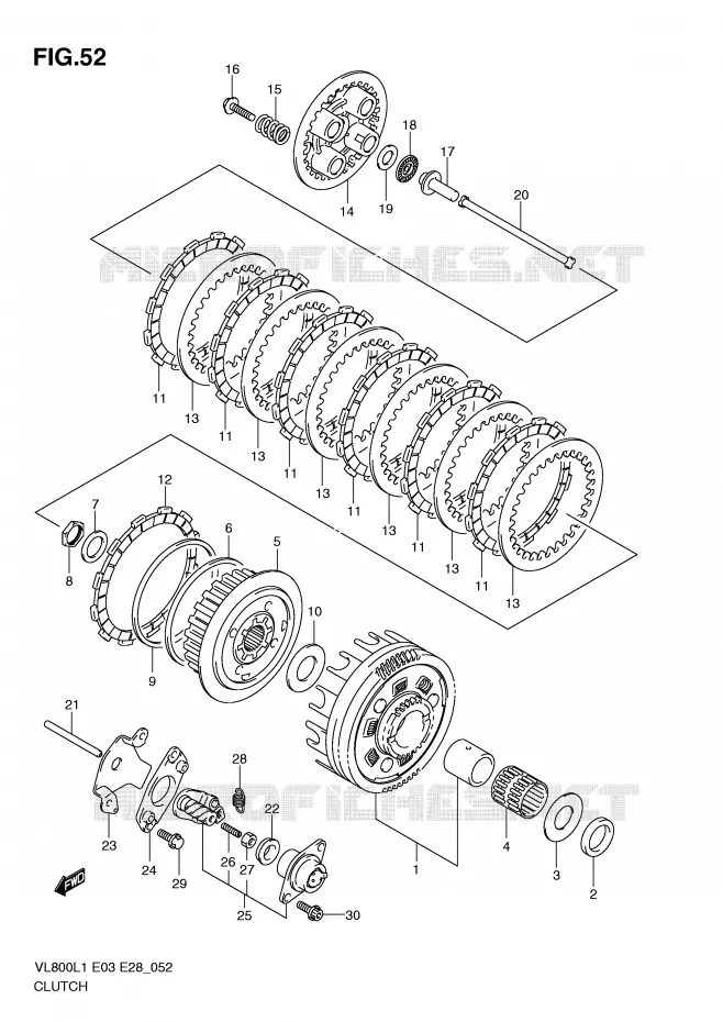 EMBRAYAGE Suzuki MOTO 800 VOLUSIA 2011  VL800L1(E3/E28)