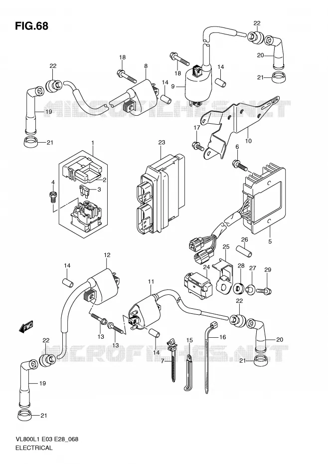 PARTIE ELECTRIQUE (VL800TL1 E33) Suzuki MOTO 800 VOLUSIA 2011  VL800CL1(E3/E28)