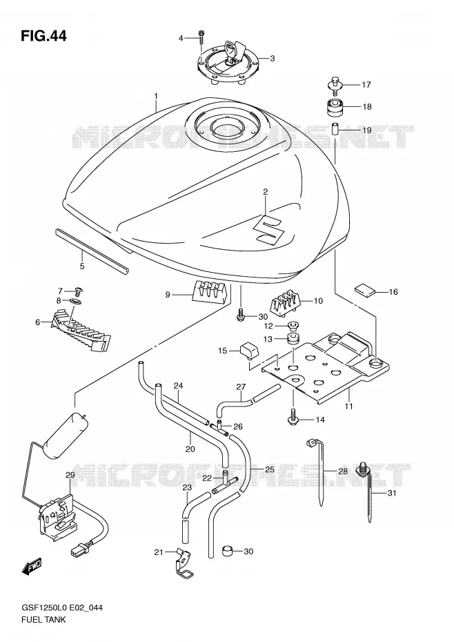 RESERVOIR D'ESSENCE Suzuki MOTO 1250 BANDIT 2010  GSF1250AL0(E2)