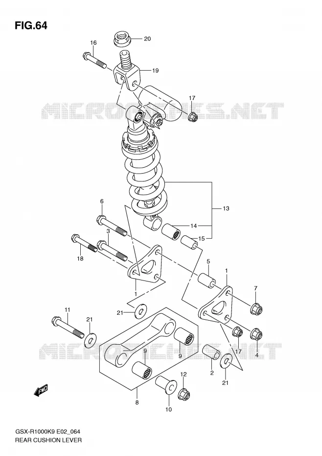 BIELLETTE DE SUSPENSION ARRIERE Suzuki MOTO 1000 GSX-R 2009  GSX-R1000K9(E2)