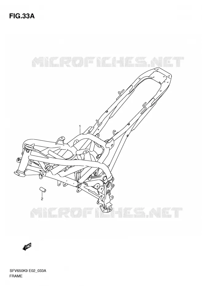 CADRE (MODEL L0) Suzuki MOTO 650 GLADIUS 2010  SFV650AL0(E2)