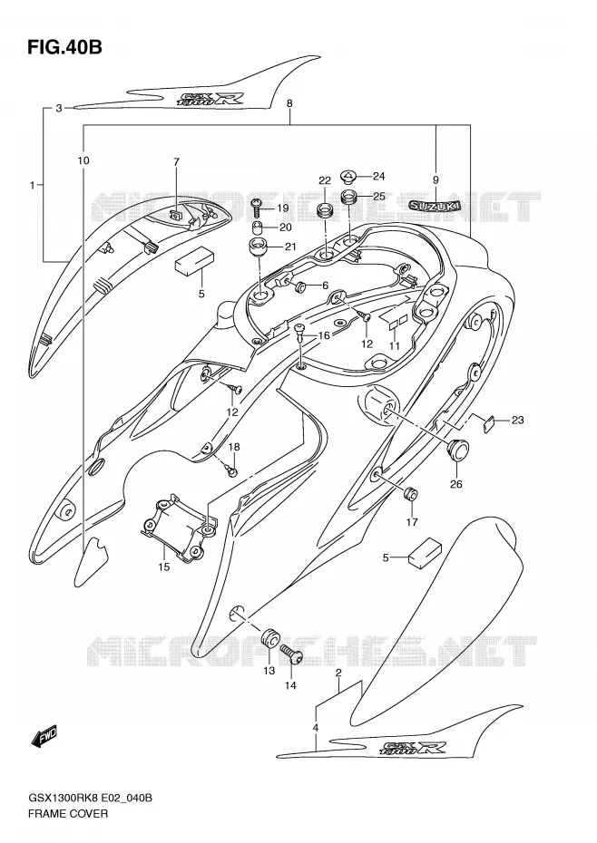 CARENAGES (MODEL L0) Suzuki MOTO 1300 HAYABUSA 2009  GSX1300RK9(E2)