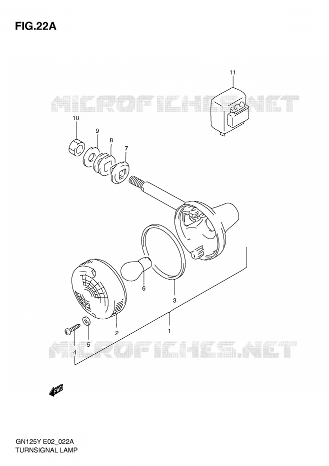 CLIGNOTANTS (MODEL Y/K1 E2,E4,E18,E21,E22,E71) Suzuki MOTO 125 GN 2000  GN125Y(E4)