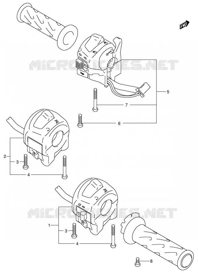 COMMODOS (MODELE Y/K1/K2) Suzuki MOTO 750 GSX-R 2000  GSX-R750U1Y(E2)