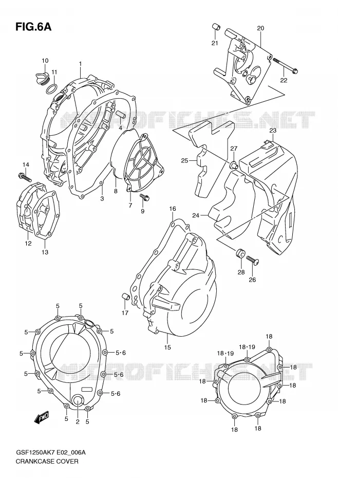 COUVERCLES DE CARTERS (MODEL L0) Suzuki MOTO 1250 BANDIT-N 2009  GSF1250AK9(E2)