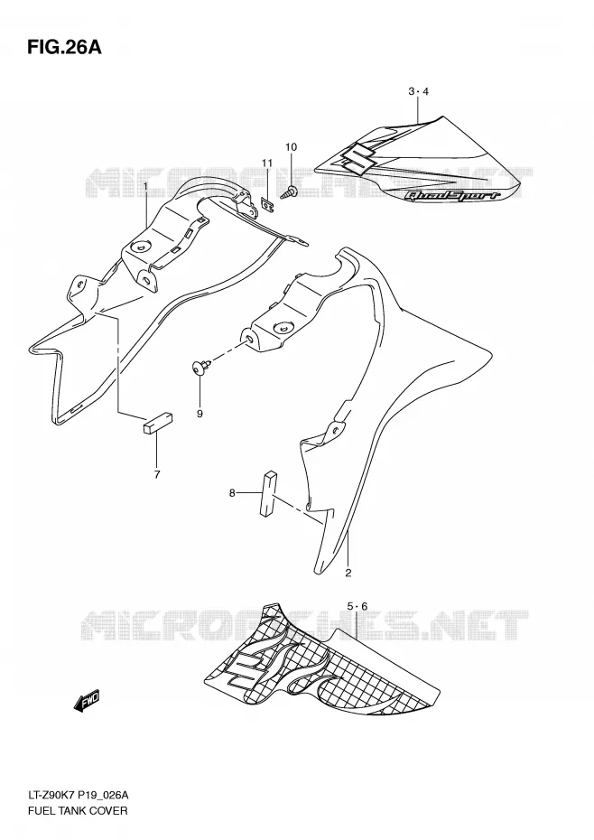 COUVRE RESERVOIR (MODEL L0) Suzuki QUAD 90 QUADSPORT 2007  LT-Z90K7(P19)